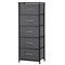 Tall Vertical Dresser Storage Tower with 5 Drawers & Metal Frame.